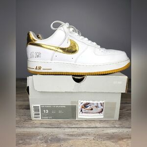 Nike Air Force 1 '07 (PLAYERS) White and Gold Men's Size 13